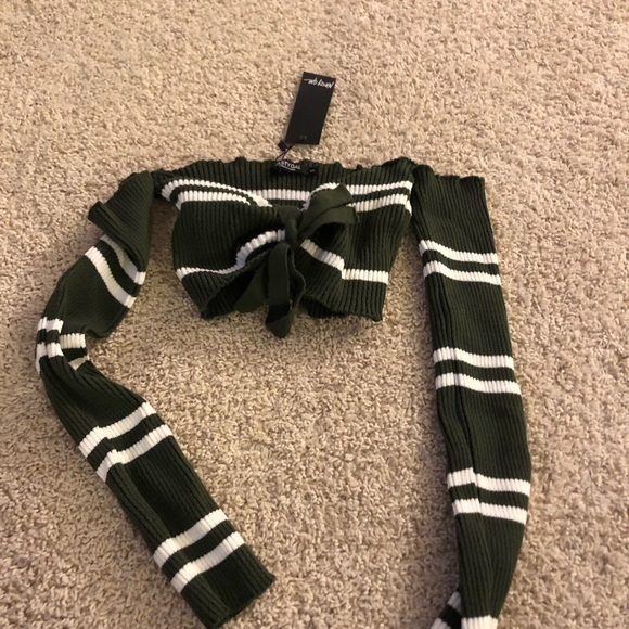 Striped green crop top - Picture 3 of 3